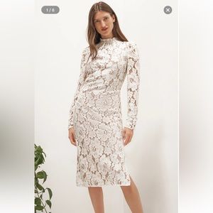 Wayf Emma Midi Dress, Ivory, XL